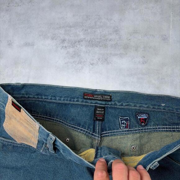 Y2K FUBU The Collection Grunge Corduroy Baggy Denim Jeans - Picture 5 of 8